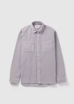 Image of Wax London Mens Whiting Overshirt Penn Cord In Grey Violet