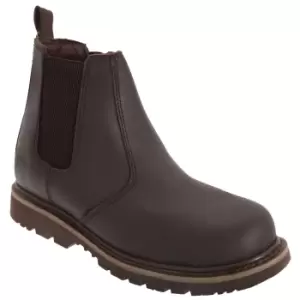 Image of Grafters Mens Safety Chelsea Boots (9 UK) (Brown)