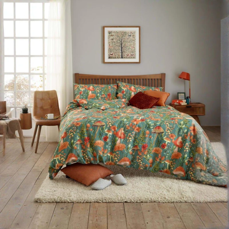 Image of Deyongs Mushroom Duvet Cover Sage unisex Double