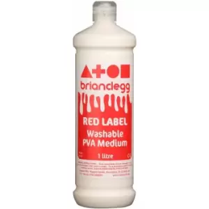 Image of Brian Clegg Red Label Washable PVA Medium Glue 1 Litre Bottle