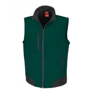 Image of Result Mens Soft Shell Bodywarmer (XL) (Bottle Green/Black)