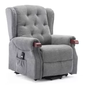 Image of Harrogate Fabric Rise Recliner- Grey