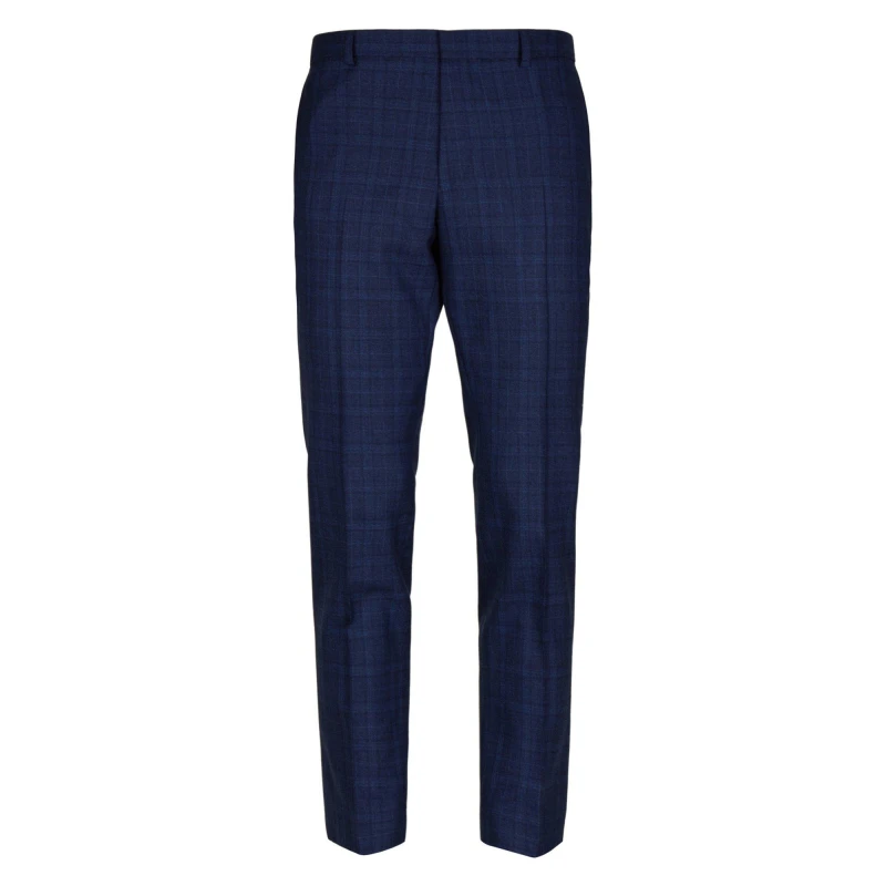 Image of Ted Baker Mens Hoyle Check Slim Fit Suit Trousers Navy male 38W R