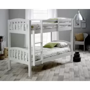 Image of Mya White Bunk Bed And Memory Foam Mattresses