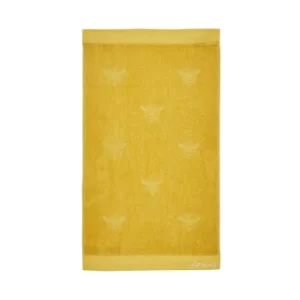 Image of Joules Botanical Bee Semi Plain Bath Sheet, Gold