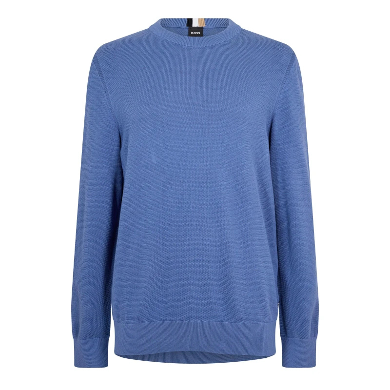 Image of Boss Mens Ecaio-P Knitted Jumper Open Blue male Small