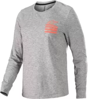 Image of Alpinestars Stella Merino LS Ladies Bicycle Jersey, grey-orange, Size M for Women, grey-orange, Size M for Women