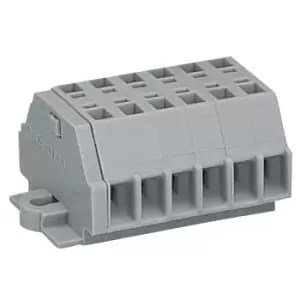 Image of WAGO 260-106 6-way 2 Conductor Fixing Flanges Terminal Strip Grey ...