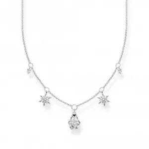 Image of Sterling Silver Penguin And Snowflakes Necklace KE2173-041-7-L45V