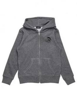 Image of Diesel Boys Logo Zip Through Hoodie