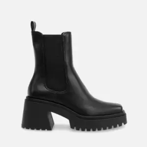 Image of Steve Madden Womens Parkway Leather Heeled Chelsea Boots - Black - UK 6