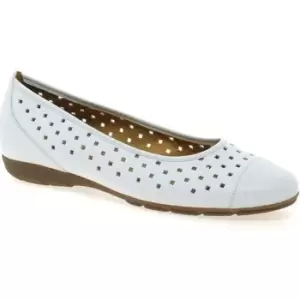 Image of Gabor Ruffle Womens Punched Detail Casual Shoes womens Shoes (Pumps / Ballerinas) in White,6,6.5,7.5,8,9