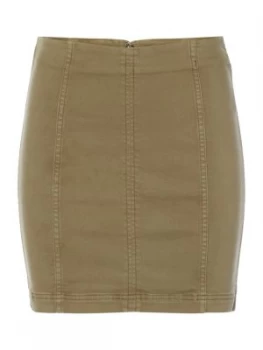 Image of Free People Modern Femme Denim Mini Skirt Green
