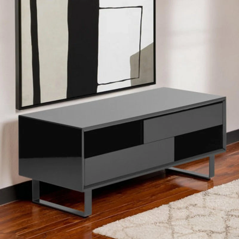 Image of Orsina Gloss Finish Black High Gloss Coffee Table, Contemporary Table For Livingroom, Functional Decorative Table