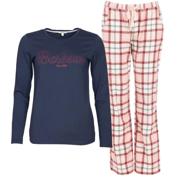 Image of Barbour Phoebe Pyjama Set - Red/Pink Tartan