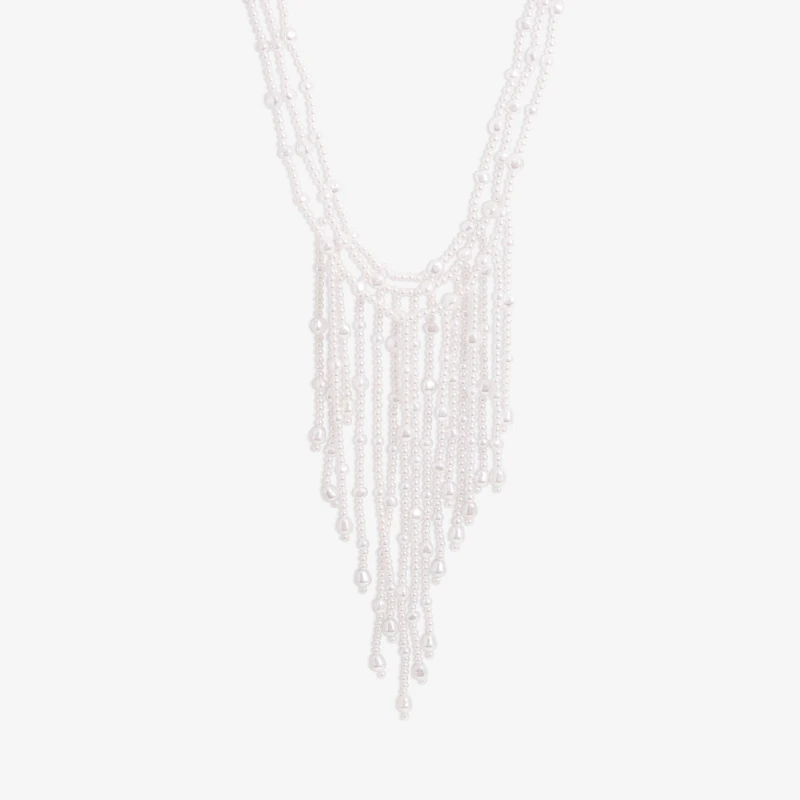 Image of Mood Gold Pearl Cascade Statement Necklace Gold