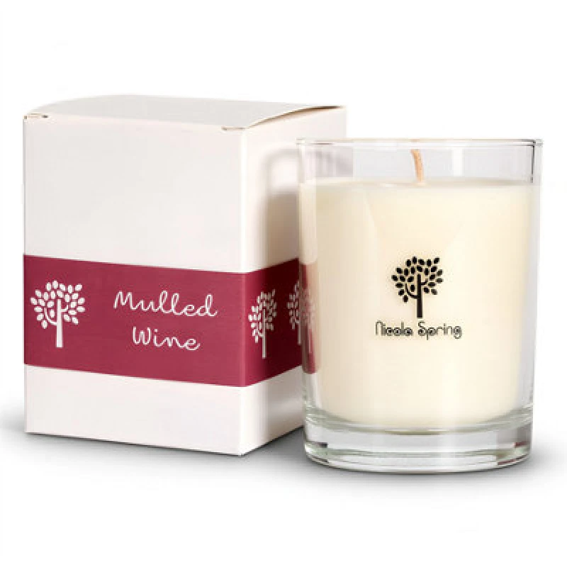 Image of Nicola Spring Soy Wax Scented Candle 160G - Mulled Wine - Warm Spiced Festive Fragrance In Glass Jar - Soy Wax Long Burn Perfect