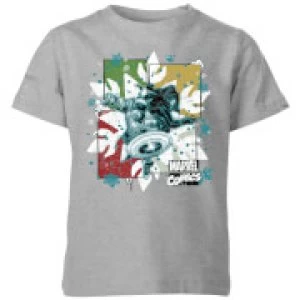 Image of Marvel Black Widow Captain America Kids Christmas T-Shirt - Grey - 9-10 Years