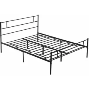 Image of Homcom - King Metal Bed Frame w/ Headboard and Footboard, Underbed Storage Space
