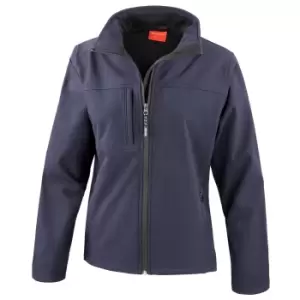 Image of Result Womens Softshell Premium 3 Layer Performance Jacket (Waterproof, Windproof & Breathable) (S) (Navy Blue)