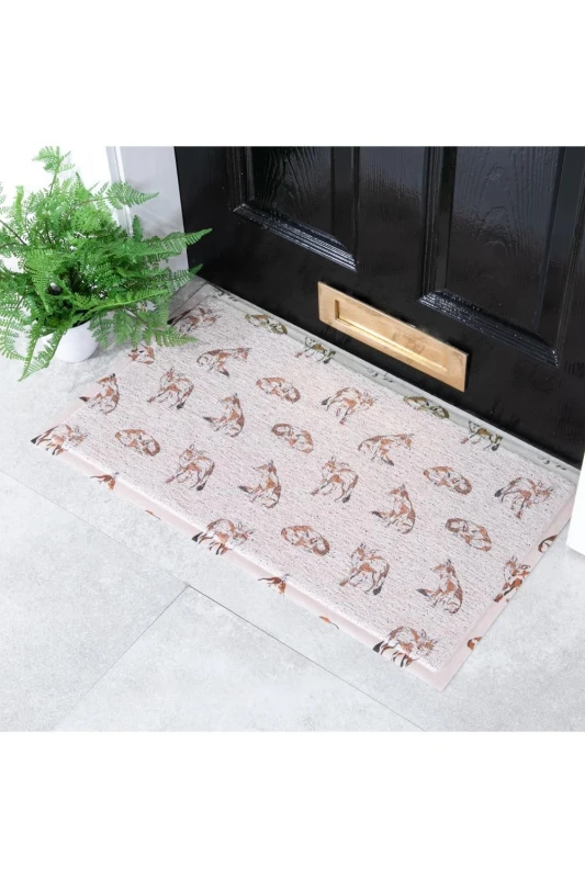 Image of Native Natural Foxes Pattern Doormat (70 X 40Cm)