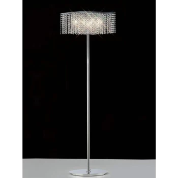 Image of Fabio floor lamp 4 bulbs polished chrome / crystal