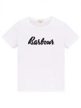 Image of Barbour Girls Short Sleeve Logo T-Shirt - White