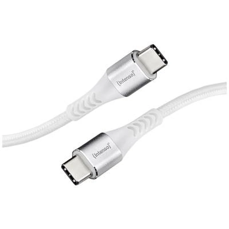 Image of Intenso Intenso USB cable USB 2.0 USB-C plug, USB-C plug 1.50 m White Fabric sleeve 7901002 7901002