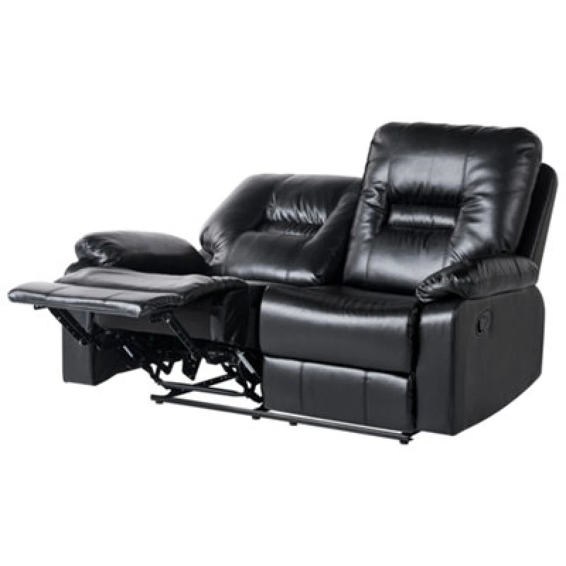 Image of Beliani Manual Recliner Sofa 2 Seater Bergen Faux Leather Black
