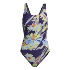 Image of adidas Sea 3 Stripe Swimsuit Womens - Purple