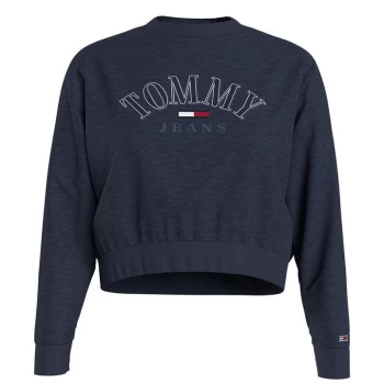 Image of Tommy Jeans Crop College Sweater - C87 TWLIGHT NVY