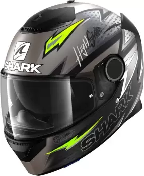 Image of Shark Spartan Adrian Parassol Mat Helmet, black-grey-green, Size S, black-grey-green, Size S