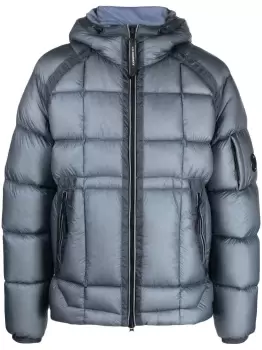 Image of C.P. COMPANY Logo-patch Feather-down Padded Jacket Blue