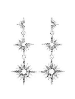 Image of Lipsy Silver Celestial Drop Earrings, Silver, Women