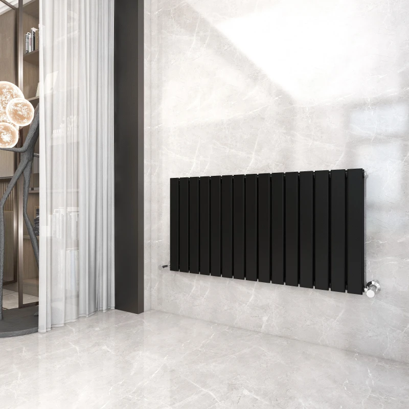 Image of MCC DIRECT 600 x 1020mm Double Designer Flat Panel Central Heating Radiator matt Black HD1523