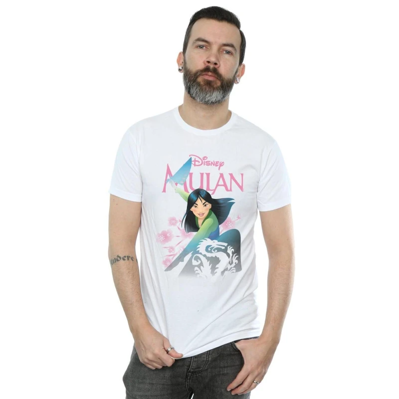 Image of Disney Men Mulan My Own Hero T-Shirt in White Size: Small White S Male 5059308858245