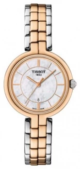 Image of Tissot Womens Flamingo Rose Gold Plated MOP Dial Two Tone Watch