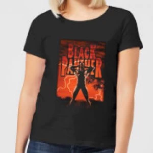 Image of Marvel Universe Wakanda Lightning Womens T-Shirt - Black - M