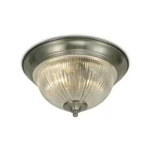 Image of Macy bathroom ceiling light satin nickel 2 bulbs 15cm