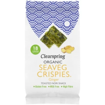 Image of Organic Seaveg Crispies - Ginger - 4g x 16 - 95033 - Clearspring