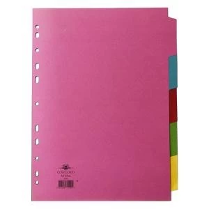 Image of Concord Divider 5-Part A4 160gsm Multicoloured Pack of 5 71190