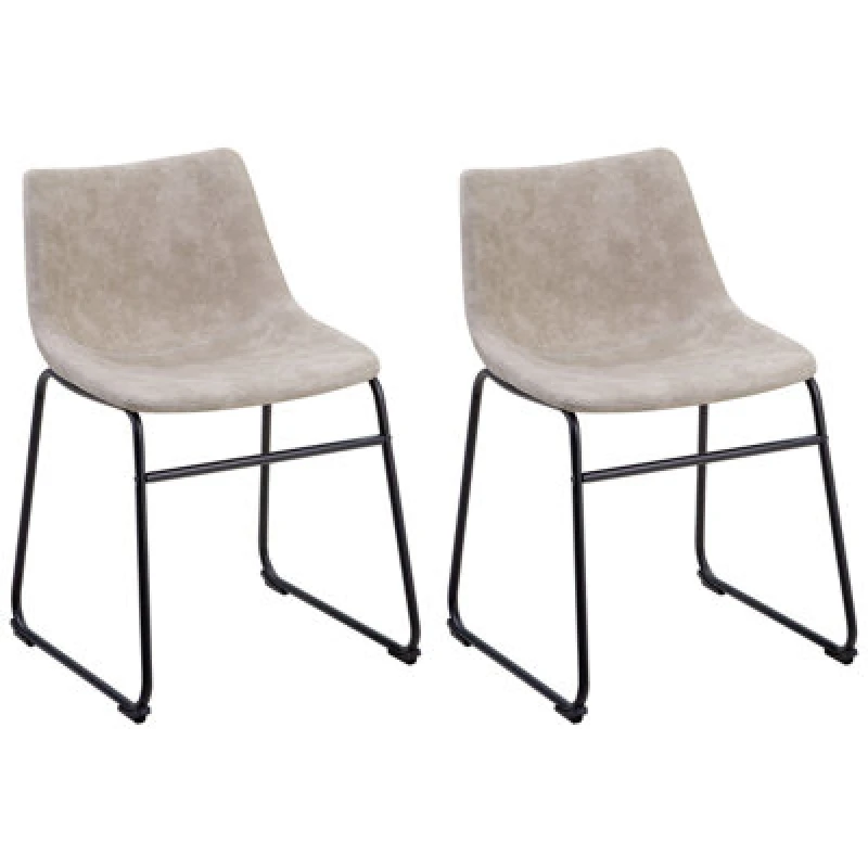 Image of Beliani Set Of 2 Dining Chairs Batavia Beige
