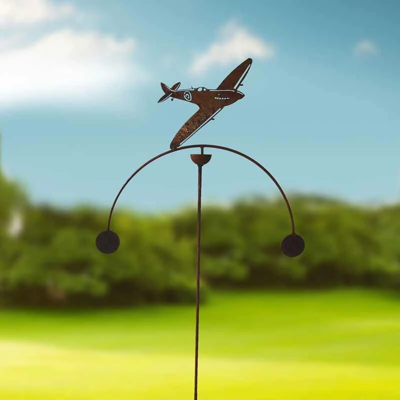 Image of Spitfire Wind Rocker Double Bare Metal/Ready to Rust - Steel - W54 x H148.5cm PoppyforgeSPITFIREWINDROCGR14