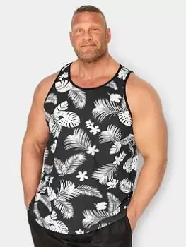 Image of BadRhino All Over Leaf Print Vest - Black, Size 3XL, Men