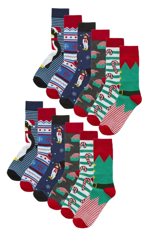 Image of Sock Snob Sock Snob Men 12 Pair Multipack Christmas Design Socks Size: 6-11 Multi 6-11 Male 5056632608409