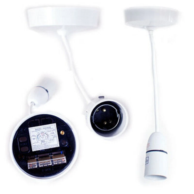 Image of Loops 5x 6" Flex Cable White Ceiling Rose Pendant Light Lamp Shade Holder Lampholder White