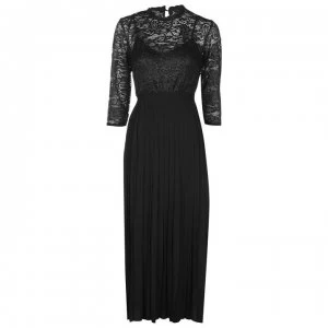 Image of Little Mistress Maxi Pleated Hem Dress - Black