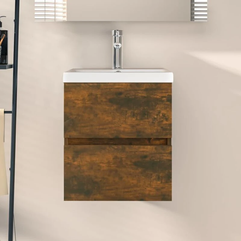 Image of VIDAXL Vidaxl - Sink Cabinet Smoked Oak 41x38.5x45cm Engineered Wood 8720286955024
