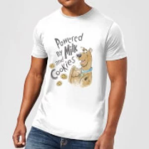 Image of Scooby Doo Powered By Milk And Cookies Mens T-Shirt - White - M