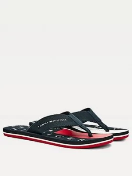 Image of Tommy Hilfiger Hilfiger Flag Beach Sandals - Navy
